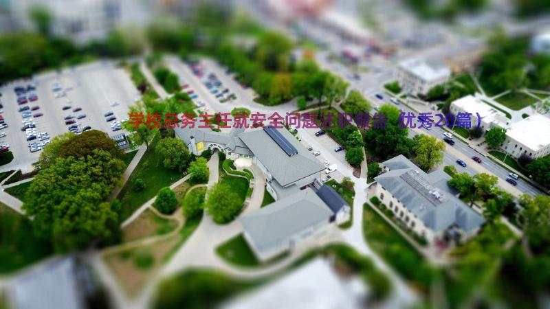 学校总务主任就安全问题述职报告（优秀20篇）