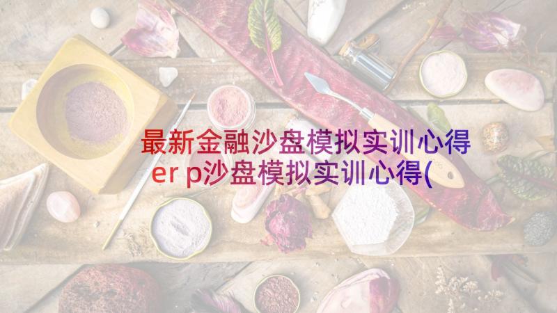 最新金融沙盘模拟实训心得 erp沙盘模拟实训心得(大全9篇)