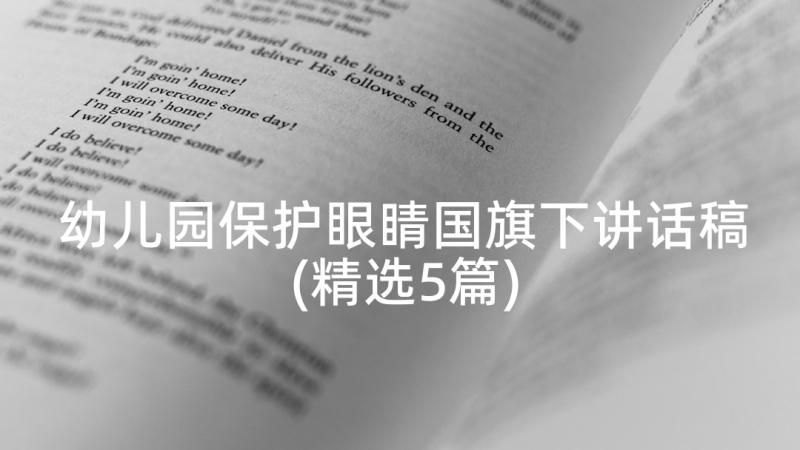 幼儿园保护眼睛国旗下讲话稿(精选5篇)