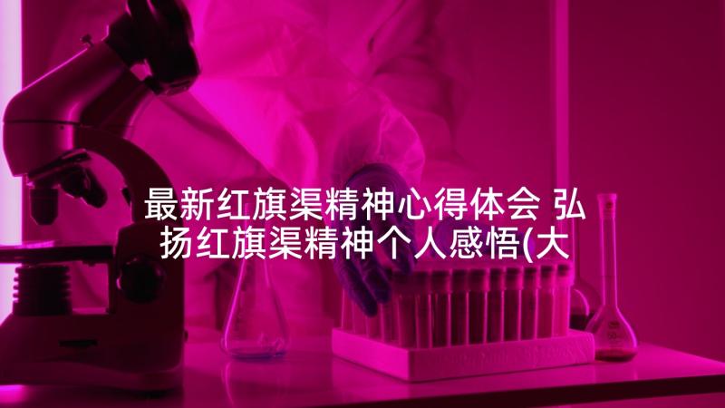 最新红旗渠精神心得体会 弘扬红旗渠精神个人感悟(大全8篇)