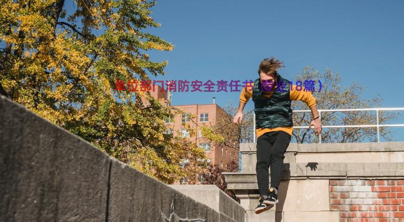 单位部门消防安全责任书（专业18篇）