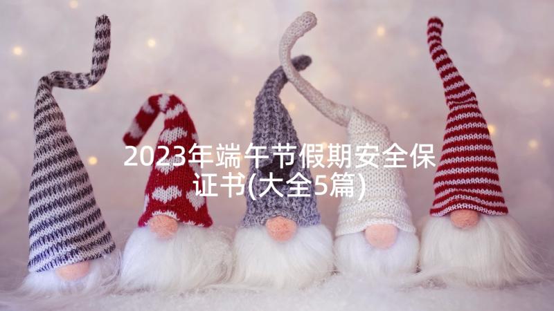 2023年端午节假期安全保证书(大全5篇)