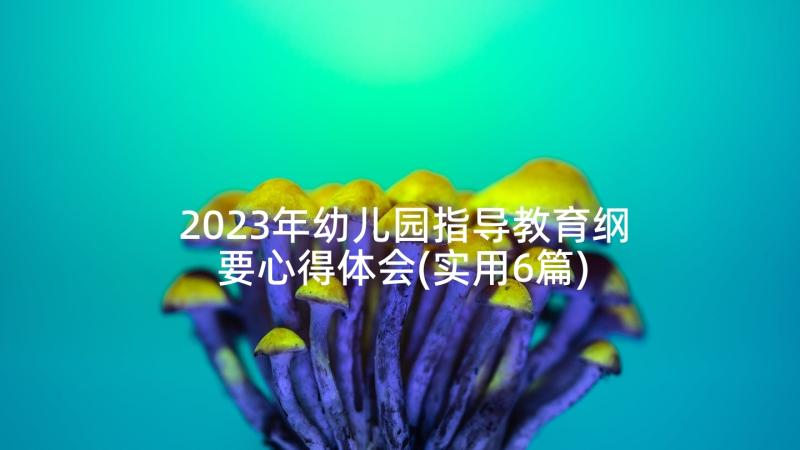 2023年幼儿园指导教育纲要心得体会(实用6篇)