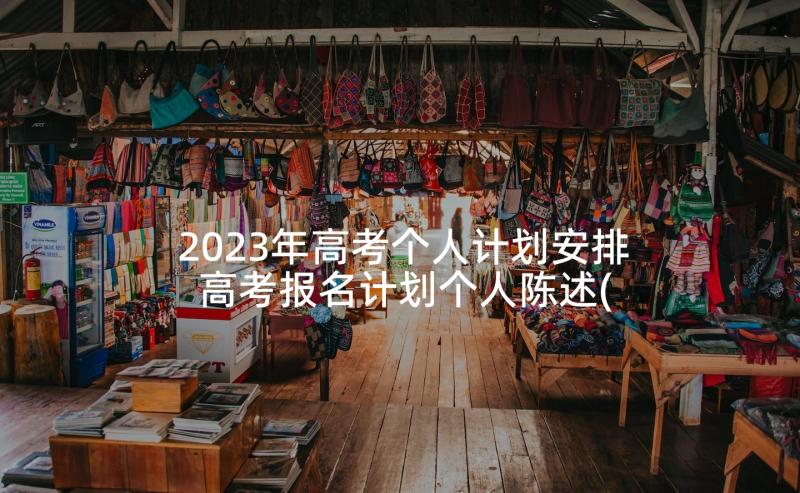 2023年高考个人计划安排 高考报名计划个人陈述(优秀5篇)