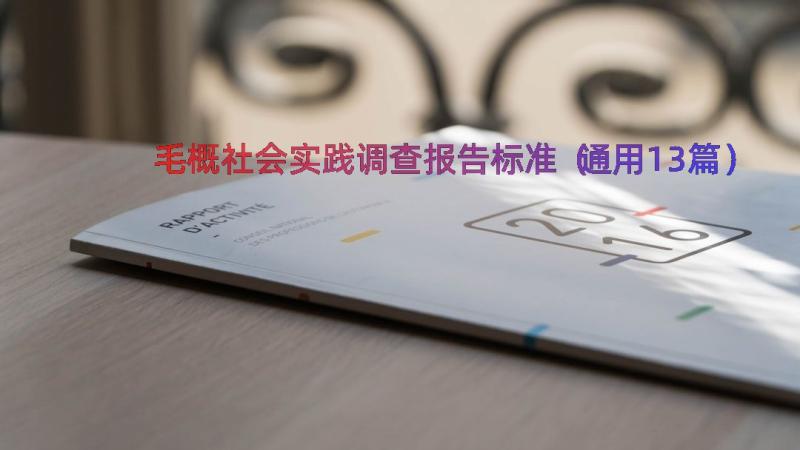 毛概社会实践调查报告标准（通用13篇）