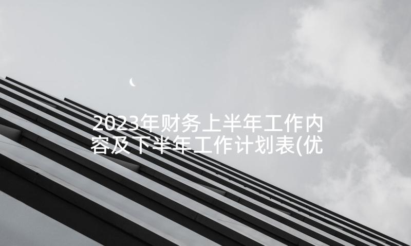 2023年财务上半年工作内容及下半年工作计划表(优秀5篇)