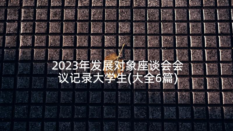 2023年发展对象座谈会会议记录大学生(大全6篇)