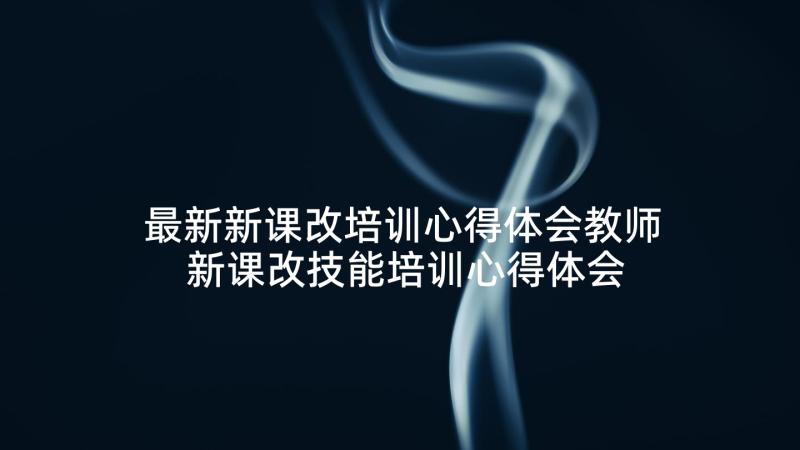 最新新课改培训心得体会教师 新课改技能培训心得体会(优质6篇)