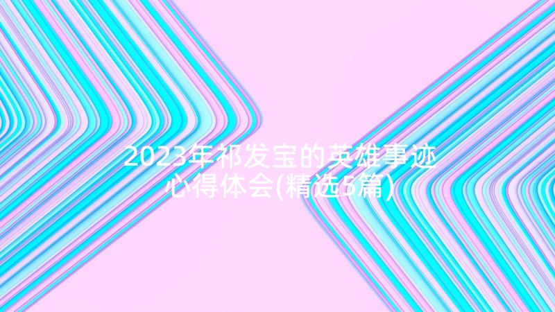 2023年祁发宝的英雄事迹心得体会(精选5篇)