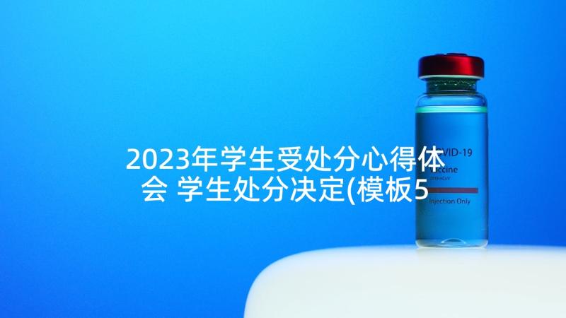 2023年学生受处分心得体会 学生处分决定(模板5篇)