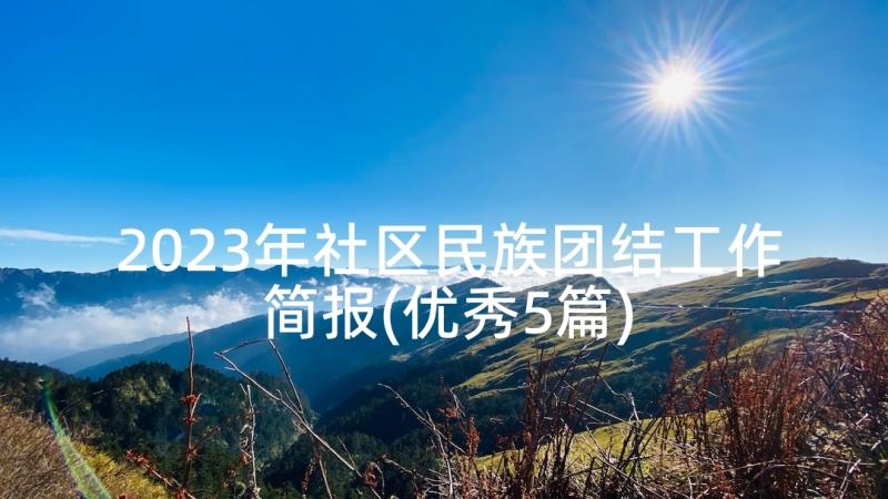 2023年社区民族团结工作简报(优秀5篇)