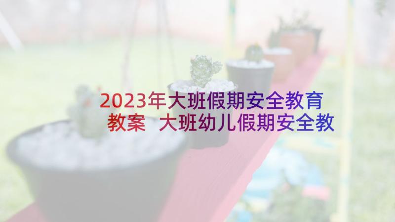 2023年大班假期安全教育教案 大班幼儿假期安全教育教案(模板7篇)