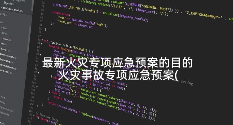 最新火灾专项应急预案的目的 火灾事故专项应急预案(模板5篇)