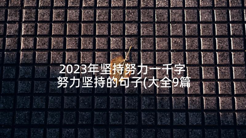 2023年坚持努力一千字 努力坚持的句子(大全9篇)