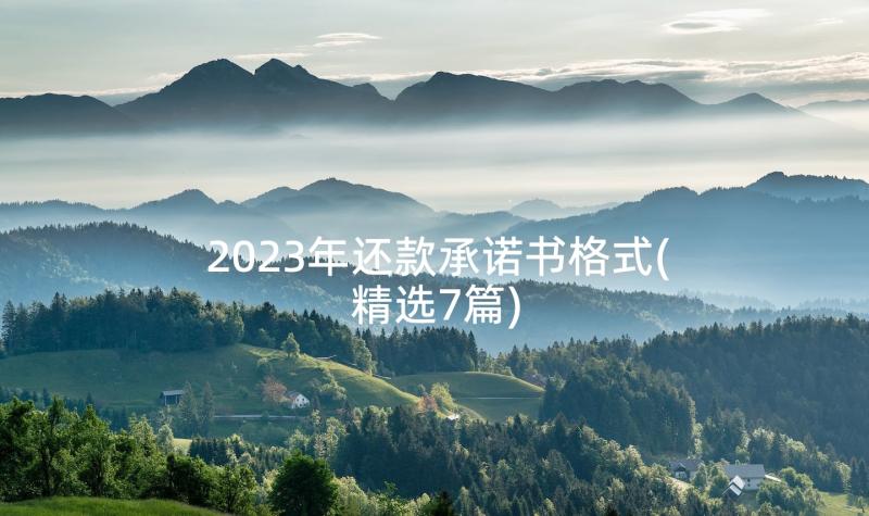 2023年还款承诺书格式(精选7篇)