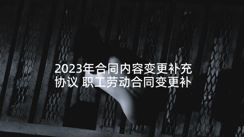 2023年合同内容变更补充协议 职工劳动合同变更补充协议(优质5篇)