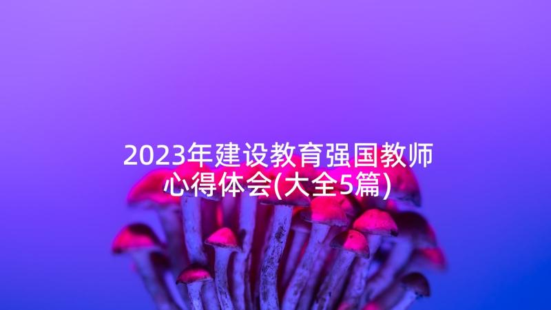 2023年建设教育强国教师心得体会(大全5篇)