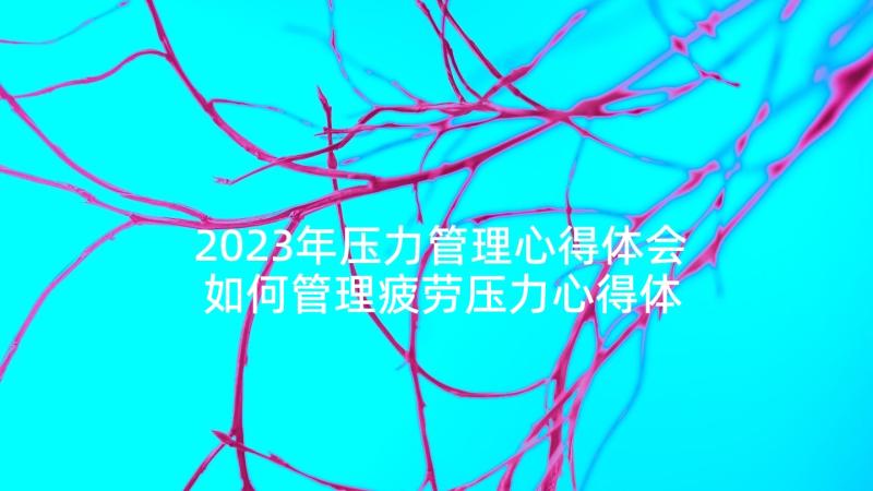 2023年压力管理心得体会 如何管理疲劳压力心得体会(优秀5篇)