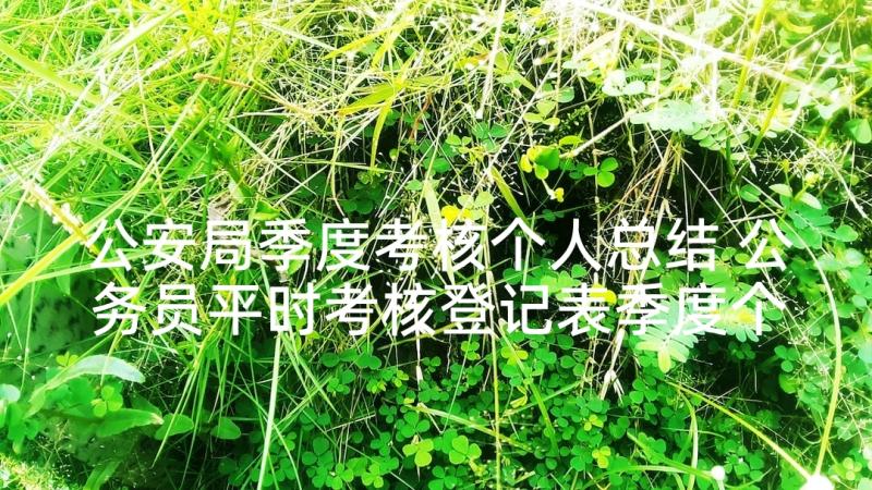 公安局季度考核个人总结 公务员平时考核登记表季度个人总结(优质5篇)