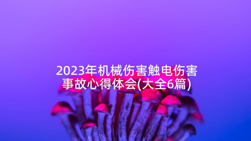 2023年机械伤害触电伤害事故心得体会(大全6篇)