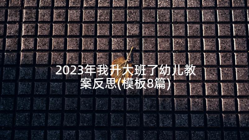 2023年我升大班了幼儿教案反思(模板8篇)