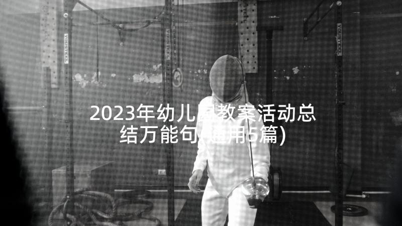 2023年幼儿园教案活动总结万能句(通用5篇)