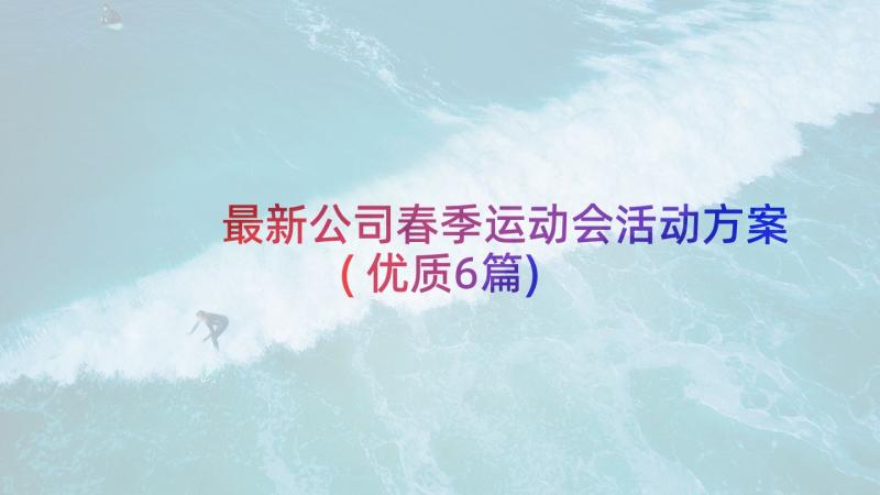 最新公司春季运动会活动方案(优质6篇)