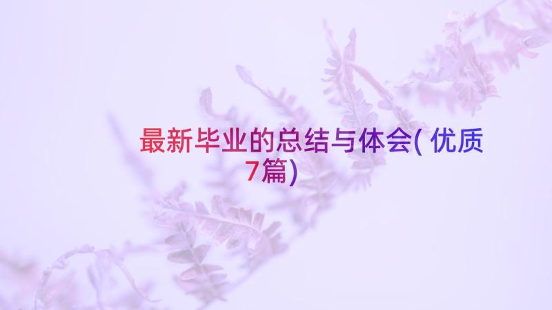 最新毕业的总结与体会(优质7篇)