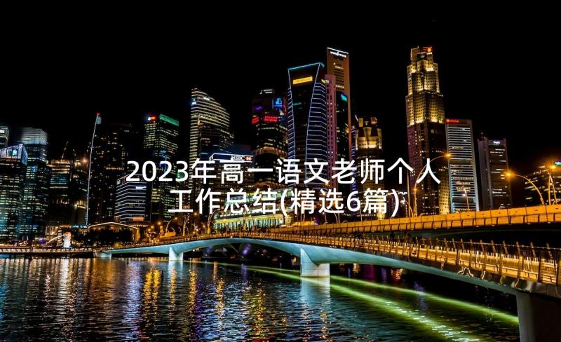 2023年高一语文老师个人工作总结(精选6篇)