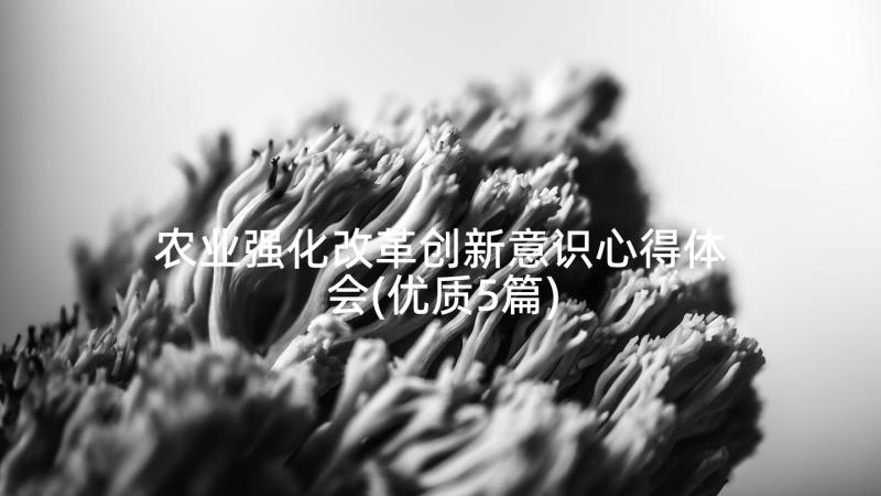 农业强化改革创新意识心得体会(优质5篇)