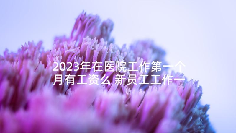 2023年在医院工作第一个月有工资么 新员工工作一个月心得体会(模板7篇)