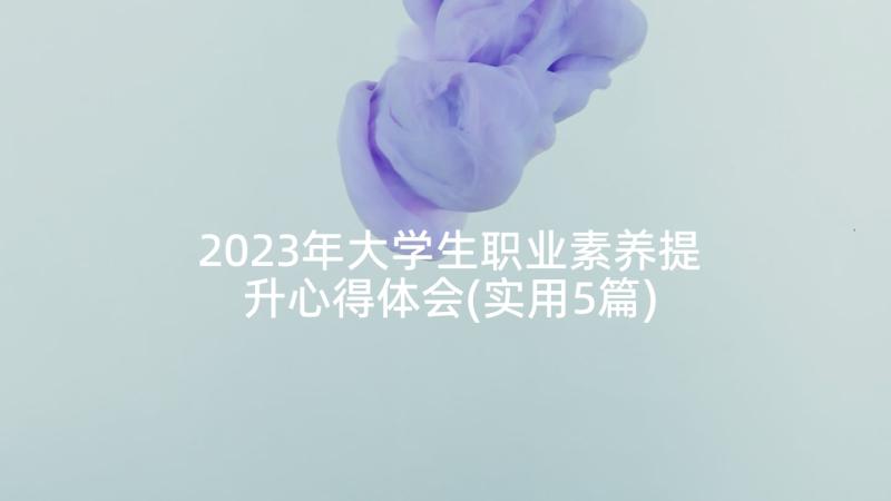 2023年大学生职业素养提升心得体会(实用5篇)