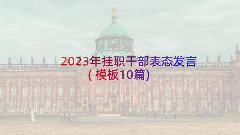 2023年挂职干部表态发言(模板10篇)