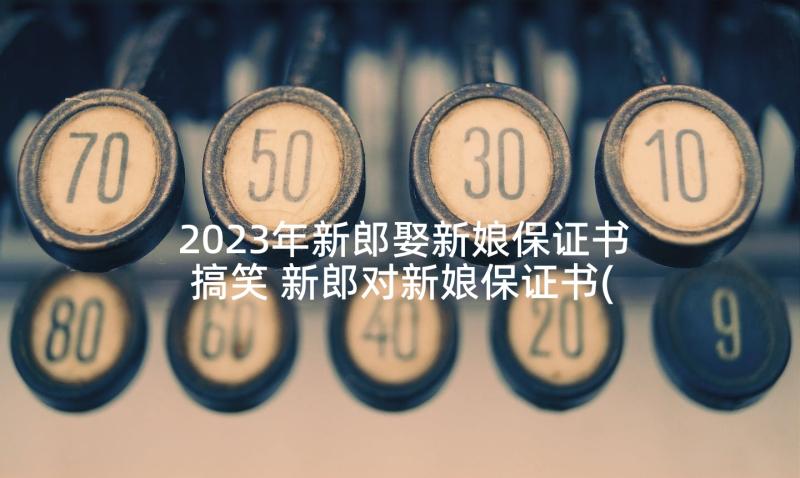 2023年新郎娶新娘保证书搞笑 新郎对新娘保证书(实用5篇)