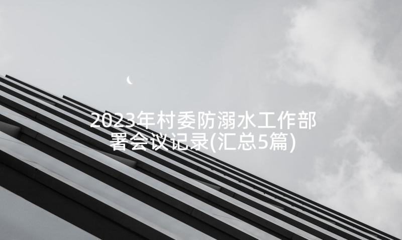 2023年村委防溺水工作部署会议记录(汇总5篇)