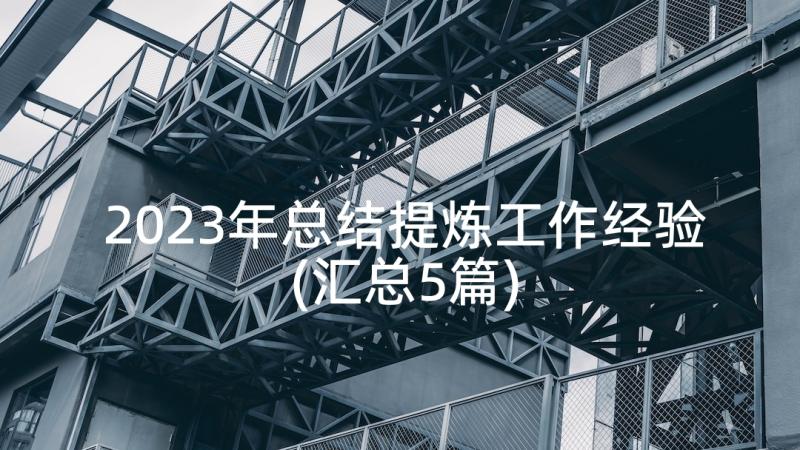 2023年总结提炼工作经验(汇总5篇)