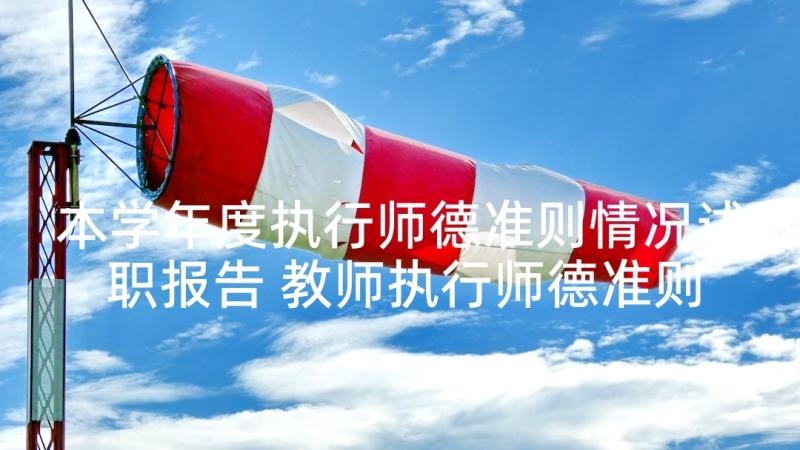 本学年度执行师德准则情况述职报告 教师执行师德准则情况述职报告(优质5篇)