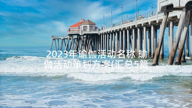 2023年瑜伽活动名称 瑜伽活动策划方案(汇总5篇)