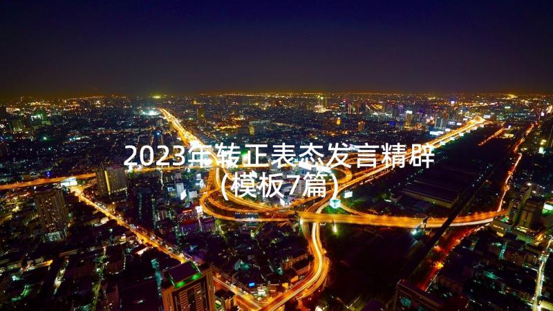 2023年转正表态发言精辟(模板7篇)