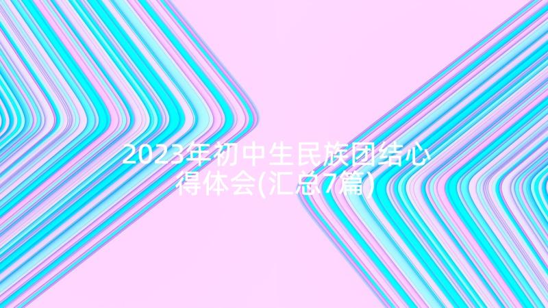 2023年初中生民族团结心得体会(汇总7篇)