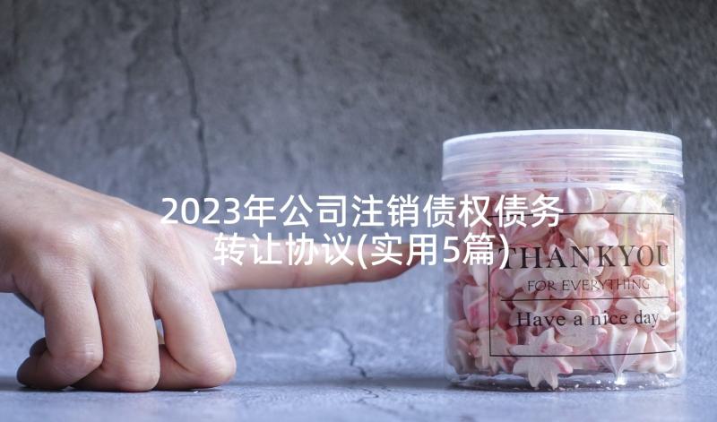 2023年公司注销债权债务转让协议(实用5篇)