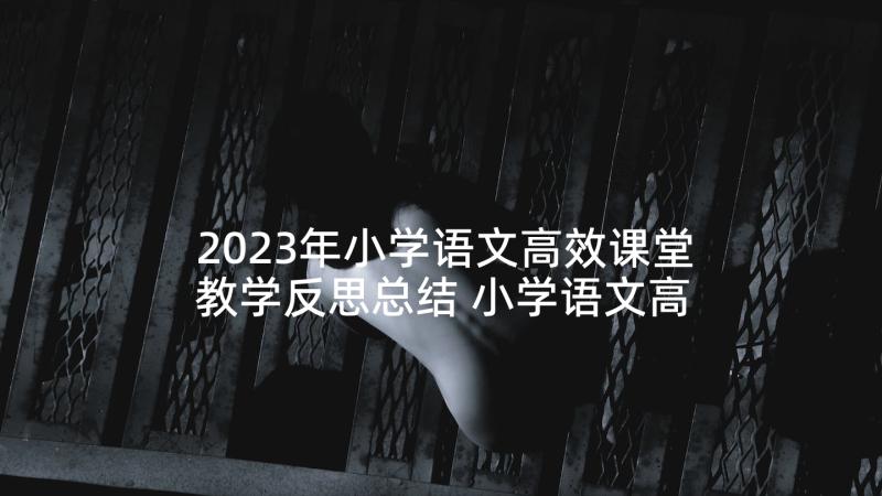 2023年小学语文高效课堂教学反思总结 小学语文高效课堂教学反思(优秀5篇)