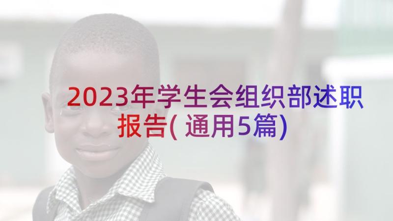 2023年学生会组织部述职报告(通用5篇)