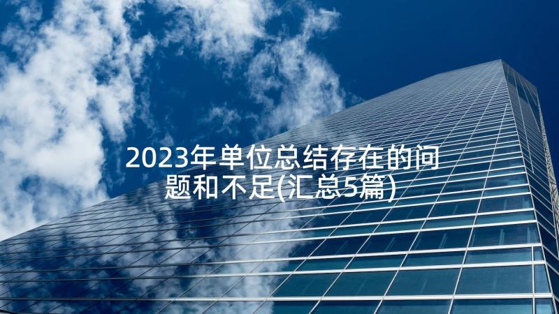 2023年单位总结存在的问题和不足(汇总5篇)