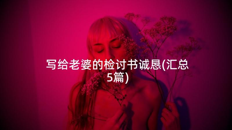 写给老婆的检讨书诚恳(汇总5篇)