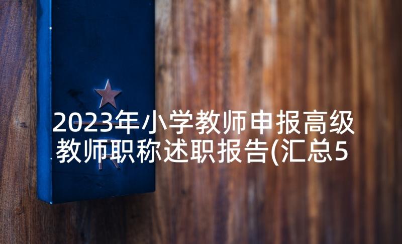 2023年小学教师申报高级教师职称述职报告(汇总5篇)