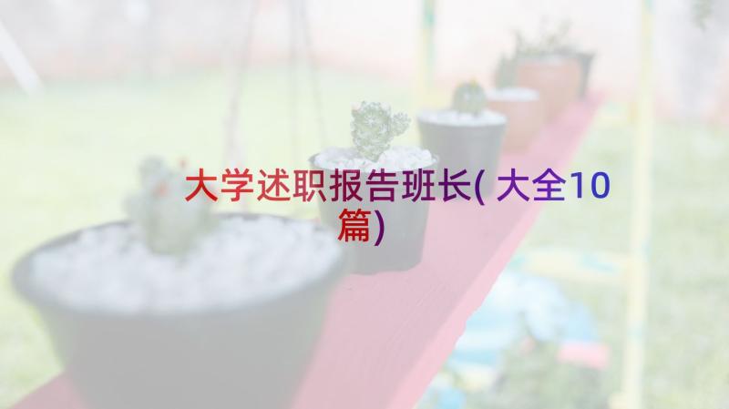 大学述职报告班长(大全10篇)