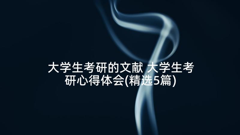 大学生考研的文献 大学生考研心得体会(精选5篇)