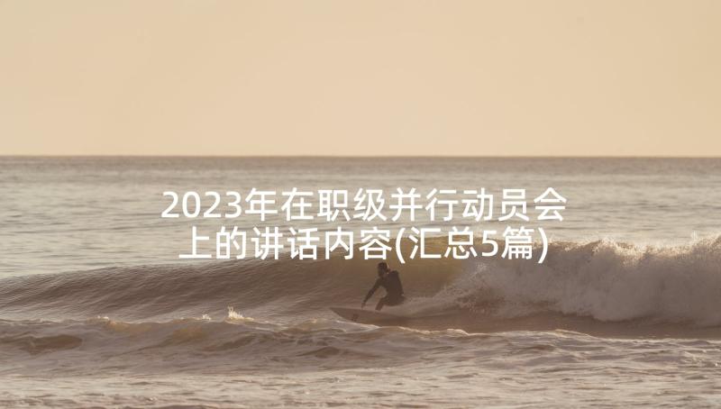 2023年在职级并行动员会上的讲话内容(汇总5篇)