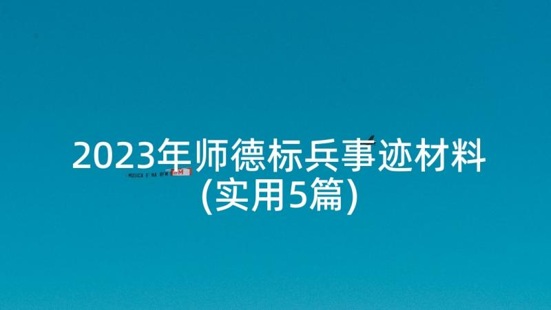 2023年师德标兵事迹材料(实用5篇)